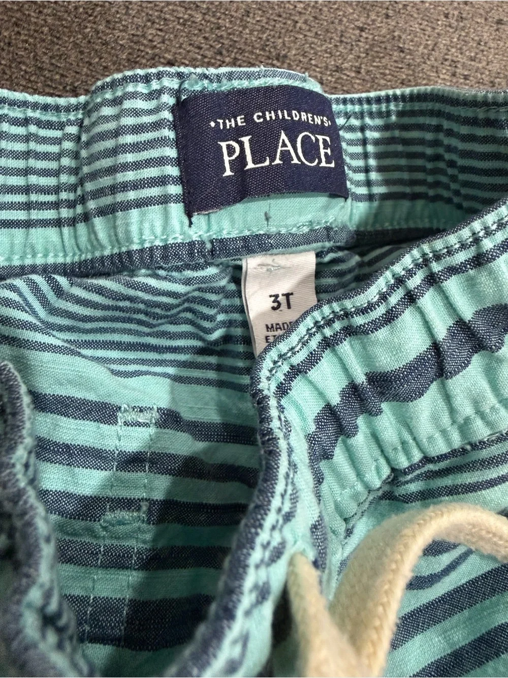 The Children's Place Blue & Navy Striped Knit Drawstring Shorts